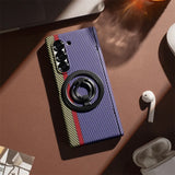 Magnetic Carbon Fiber Slim Ultra Case  with Kickstand Ring Holder for Samsung Z Fold
