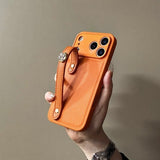 Camellia Shockproof Wrist Strap Leather Case for iphone