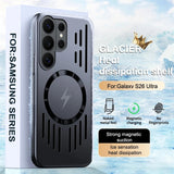 Hollow Back Plating Heat Dissipation Magnetic Case for Samsung