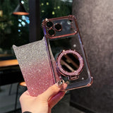 Electroplated Mirror Glitter Kickstand Case for iphone