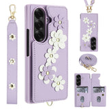 Shockproof Flower Case with Card Holder & Lanyard for Samsung Z Fold