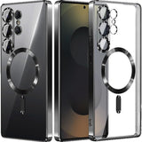 Full‑Cover Clear Magnetic Electroplated Case for Samsung