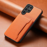 Shockproof Lychee Grain Leather Kickstand Case for Samsung