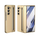 Leather Shell‑Film Integrated Case with S Pen & Pen Slot for Samsung Z Fold