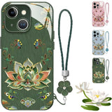 Full-Coverage Dunhuangs Lotus Lanyard Hard Case for iphone