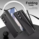 Leather Shell‑Film Integrated Case with S Pen & Pen Slot for Samsung Z Fold