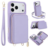 Leather Wallet Case with Wrist & Crossbody Strap for iphone
