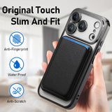 Transparent Electroplated Magnetic Detachable Card Holder Case for iphone