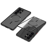 Metal Border Frosted PC Backplate Magnetic Case for Samsung