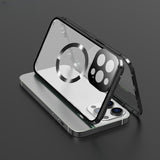 All‑in‑One Magnetic Metal Glass Case with Screen Film for iphone