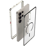 Metal Border Frosted PC Backplate Magnetic Case for Samsung