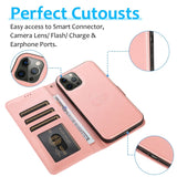 2 in 1 Magnetic Flip Leather Detachable Wallet Case for iphone