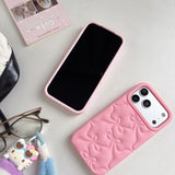 Simple Pink Bowknot Silicone Soft Case for iphone