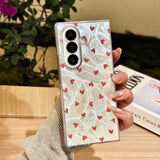 Premium Feather‑Grain Heart Case for Samsung Z Fold
