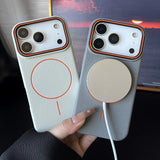 Frosted Hit Color Lichee Pattern Magnetic Case for iphone
