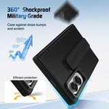Full‑Cover Flip Case with Lens Stand Wrist Strap, Shell‑Film Integrated for Samsung Z Fold