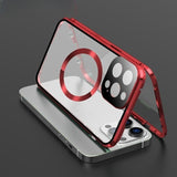 All‑in‑One Magnetic Metal Glass Case with Screen Film for iphone