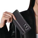Leather Shell‑Film Integrated Case with S Pen & Pen Slot for Samsung Z Fold