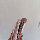 Woven‑Texture Heart Card Holder Wrist Strap Case for iphone