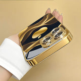 Gold Foil Ink Wash Pattern Electroplated Gold Glass Case for iphone