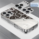 Bling Black White Snake Tempered Glass Case for iphone