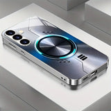 Aperture Brushed Pattern Tempered Glass Case for Samsung