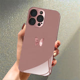 Simple Pink Butterfly Glass Case for iphone