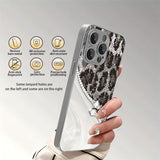 Bling Black White Snake Tempered Glass Case for iphone
