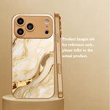 Marble Gold‑Plated Glass Case for iphone