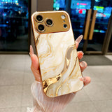 Marble Gold‑Plated Glass Case for iphone