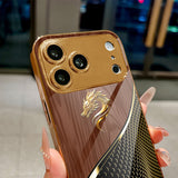 Electroplated Golden Scale Dragon Head Glass Case for iphone