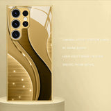 Star‑Spark Curve Pattern Glass Case for Samsung