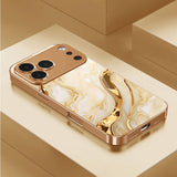 Marble Gold‑Plated Glass Case for iphone