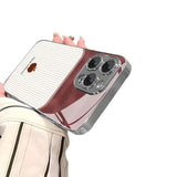 Wine‑Red Contrast Glass Case for iphone