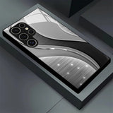 Star‑Spark Curve Pattern Glass Case for Samsung