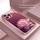 Crystal Rose Tempered Glass Case for iphone