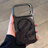 Glitter Magnetic Case with Metal Lens Stand for iphone
