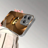 Luxury Gold Apple Electroplated Glass Case for iphone