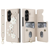 Shockproof Flower Case with Card Holder & Lanyard for Samsung Z Fold