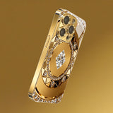 Gold Rhinestone Compass‑Pattern Electroplated Glass Case for iphone