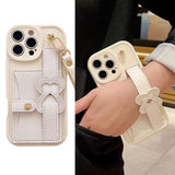 Fashion Leather Wallet Case with Wrist Strap & Lanyard for iphone