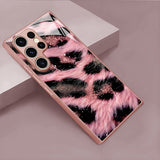 Fuzzy Pink Panther Print Glass Case for Samsung