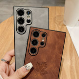 Maple Leaf Lambskin Texture Case for Samsung