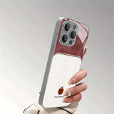 Wine‑Red Contrast Glass Case for iphone