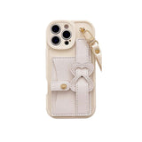 Fashion Leather Wallet Case with Wrist Strap & Lanyard for iphone
