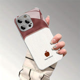 Wine‑Red Contrast Glass Case for iphone