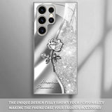 Rose Pattern Glass Case for Samsung