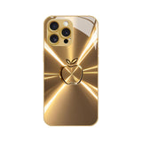 Desert Gold Aurora Iridescent Apple Pattern Glass Case for iphone