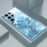 Rose Butterfly Tempered Glass Case for Samsung