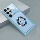Smiley‑Face Glass Phone Case for Samsung